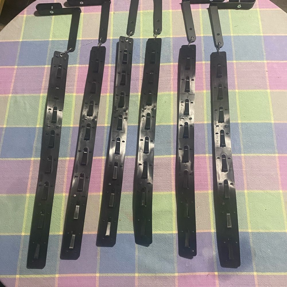 Pack of 6 Black Double Sided Display Clip Strips. New. Lot of 6